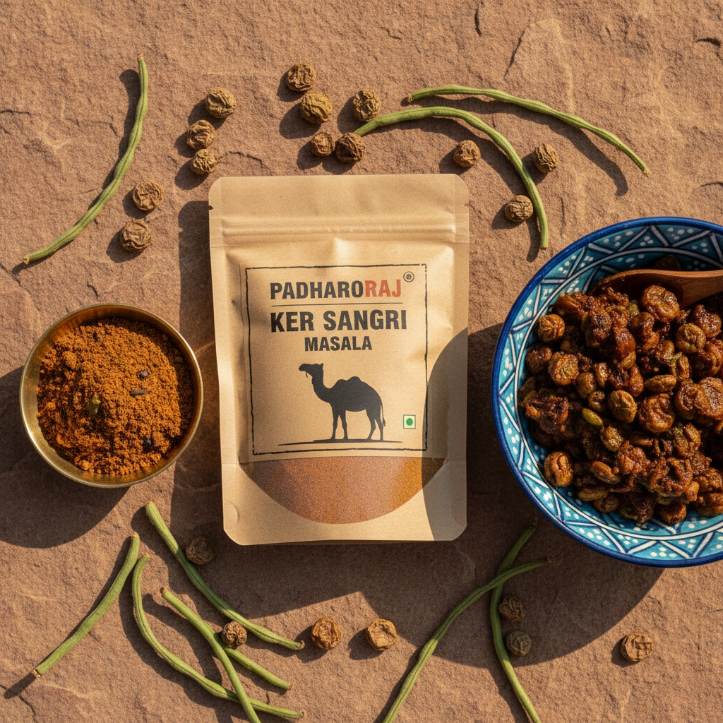 PadharoRaj Ker Sangri Masala - Flat Lay